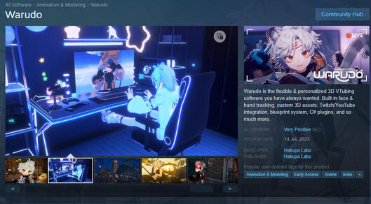 2023 VTube app WARUDO on Steam